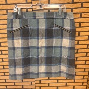 Pendleton Gray And Blue Plaid Virgin Wool Skirt Size‎ 12